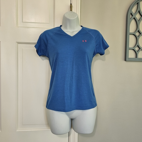 Under Armour Women's Blue V-Neck Top - Picture 1 of 3